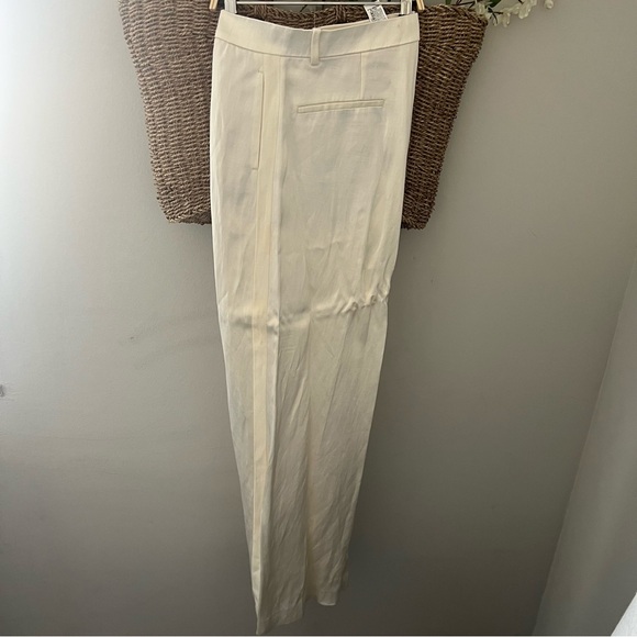 ZARA white satin side stripe pants - Picture 1 of 4